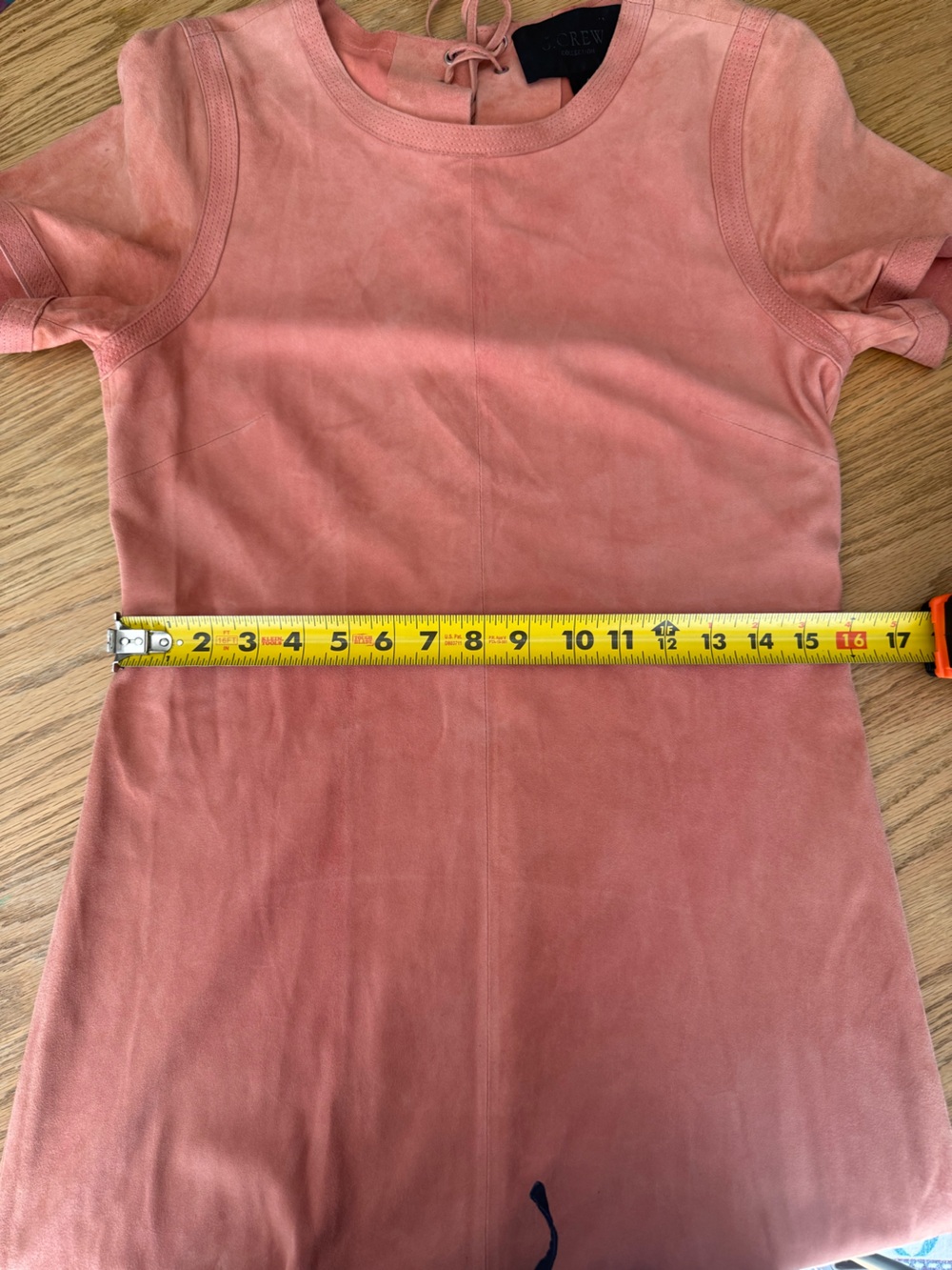 J. Crew Collection Lace-up Back Suede Dress Pink Sz 4 - Picture 10 of 14
